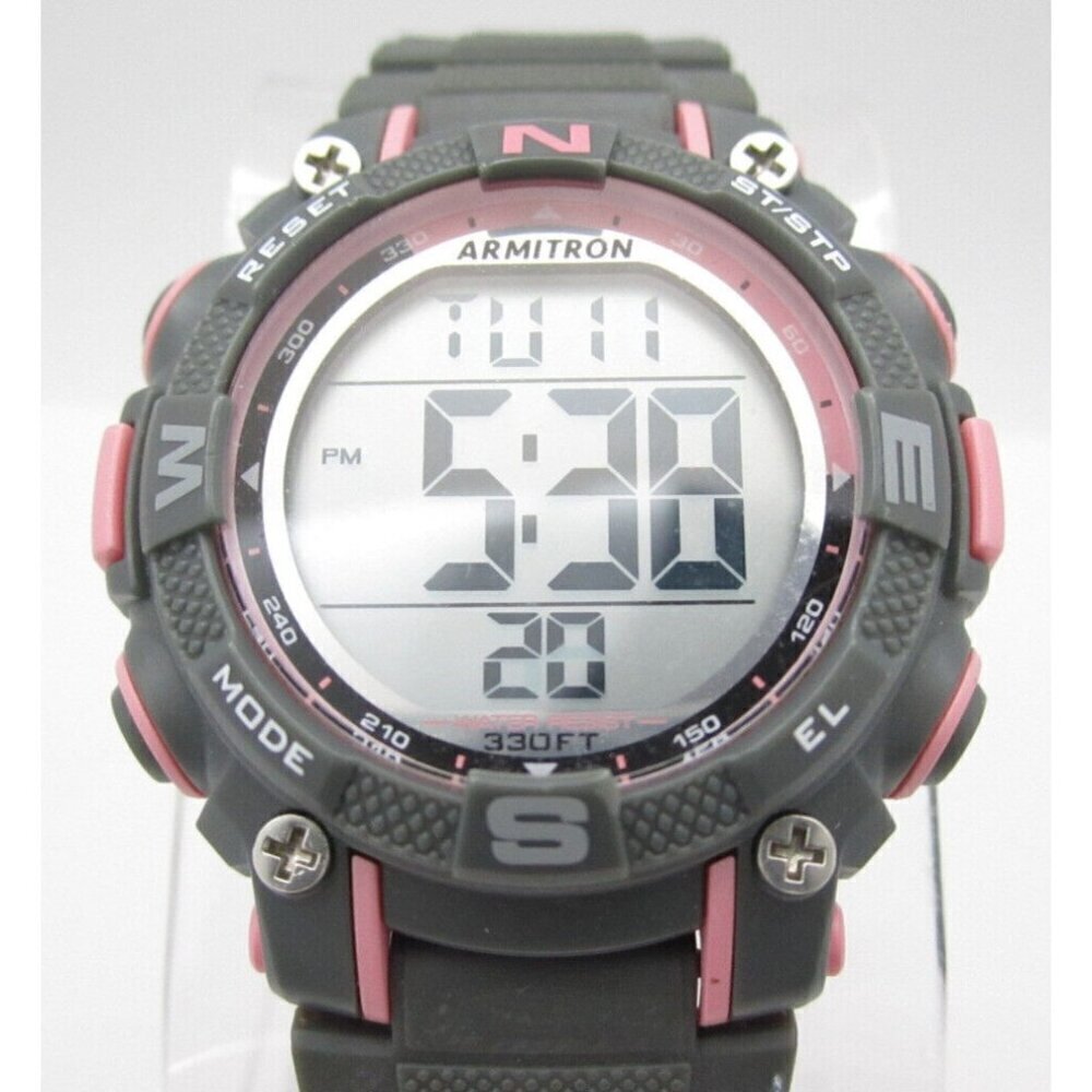 Women Armitron Quartz WR Digital 38mm Round Watch (H488) "New Battery"